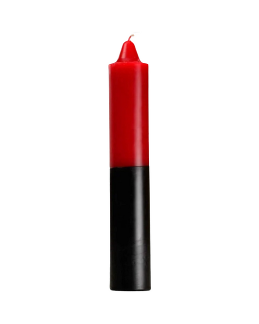 9" Red/ Black Pillar Reversible Candle