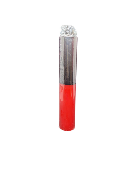 9" Black/ Red Pillar Reversible Candle