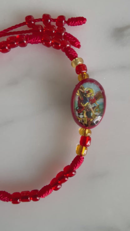 Saint Michael Red Bracelet