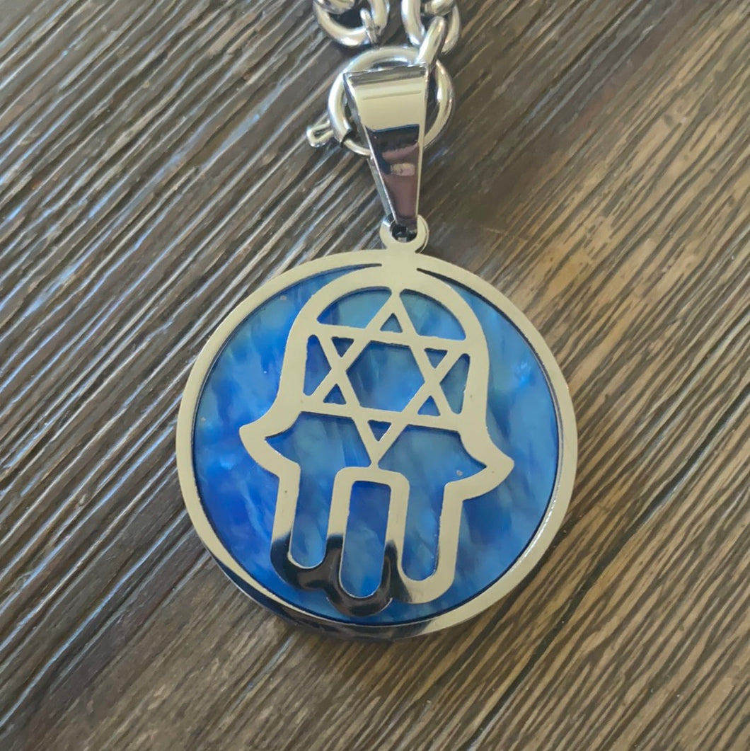1 Hamsa Star Of David Necklace Evil Eye Hand Lucky Charm Chain Fatima  Protection, Variable, Metal : Amazon.com.au: Clothing, Shoes & Accessories
