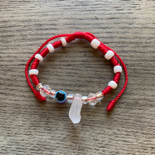 Baby Red String Bracelet With Azabache And Evil Eye