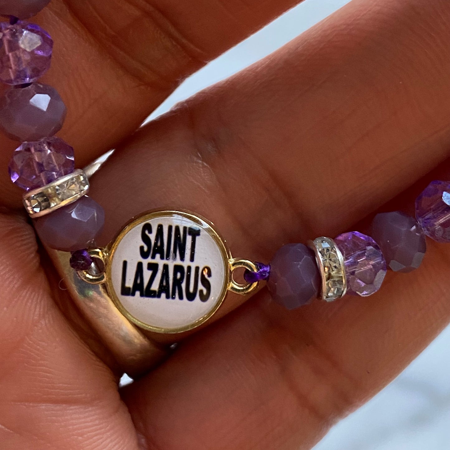 Saint Lazarus Glass Beads Bracelet