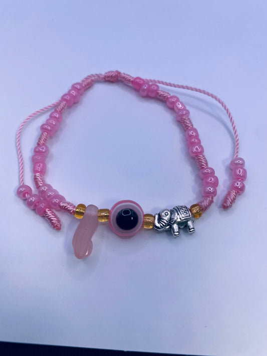 Pink Azabache Beaded Bracelet