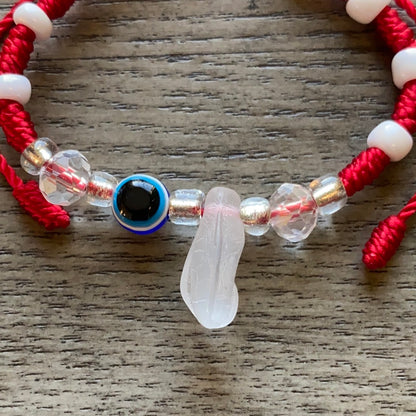 Baby Red String Bracelet With Azabache And Evil Eye