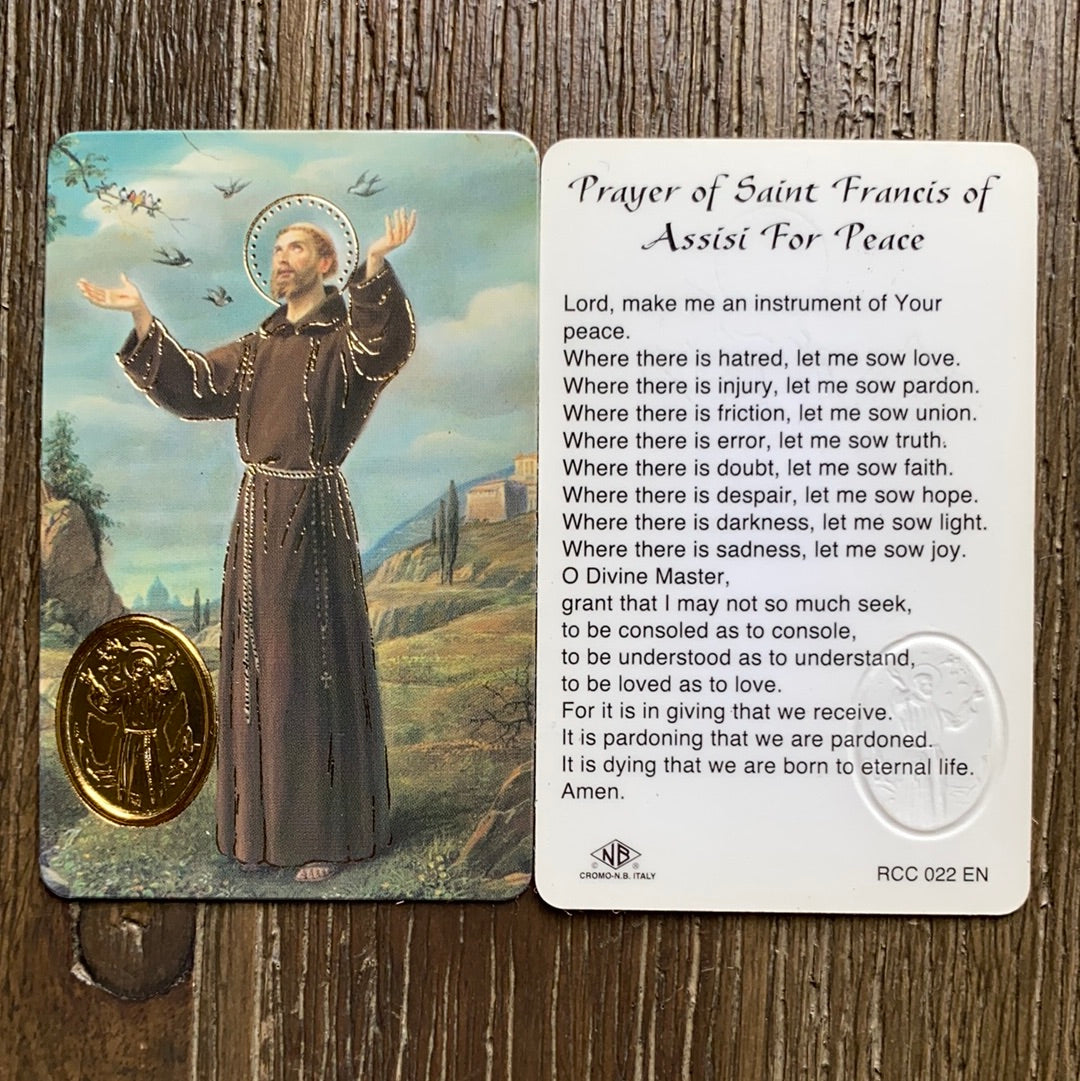Saint Francis Of Assisi Prayer Card