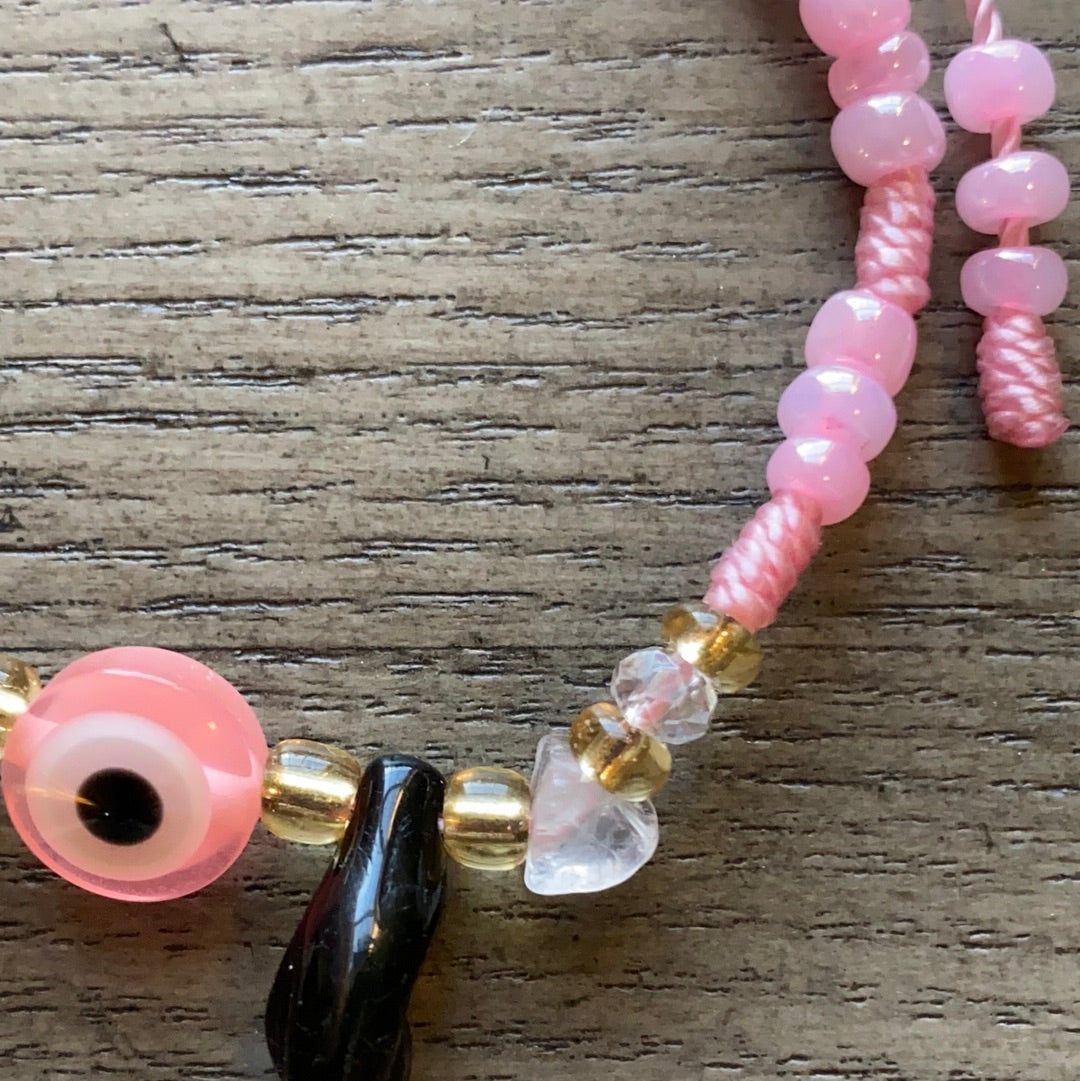 Rose Quartz Evil Eye Bracelet