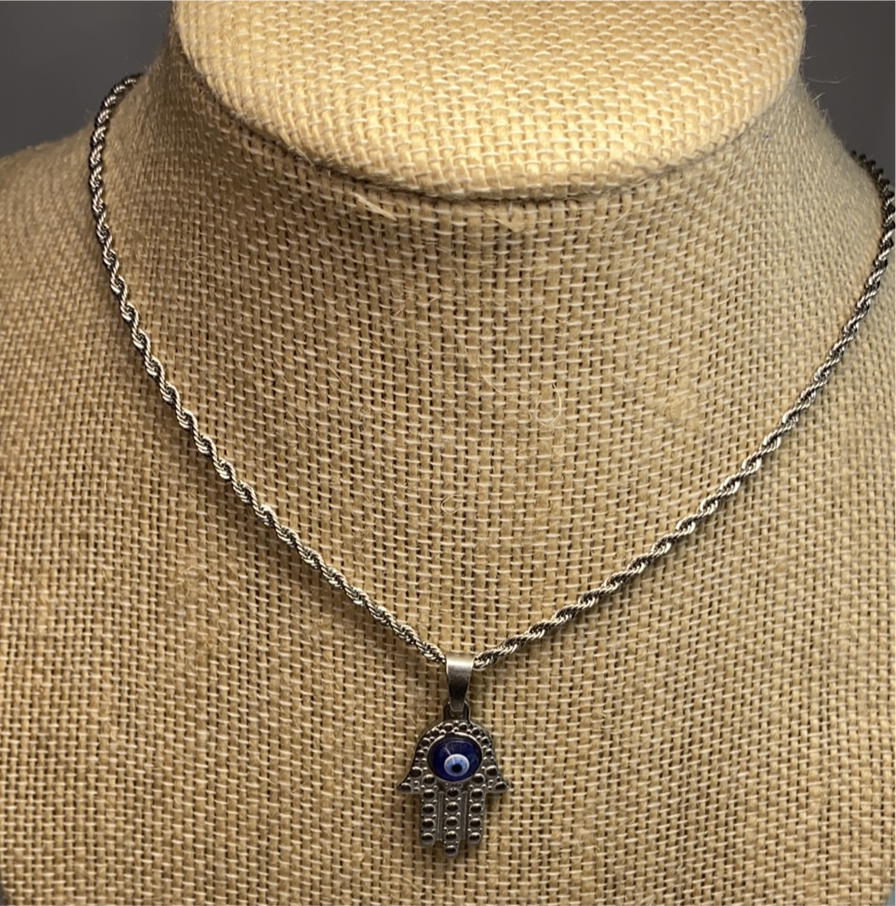 Hamsa Hand With Evil Eye Necklace