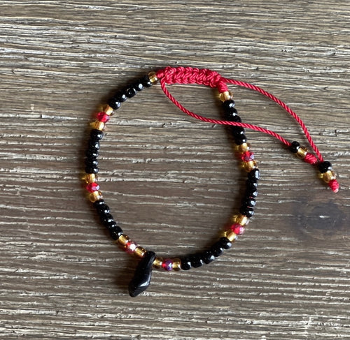 Black Beaded Bracelet With Azabache
