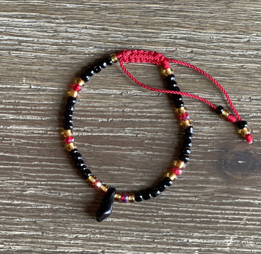 Black Beaded Bracelet With Azabache