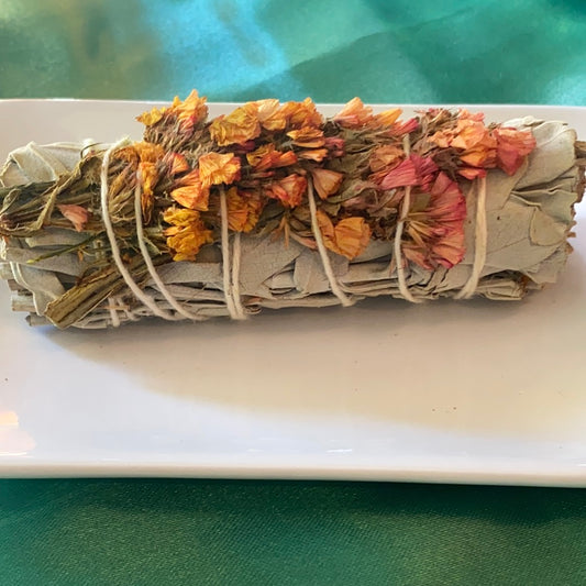 Orange Sinuata & White Sage Smudge Stick