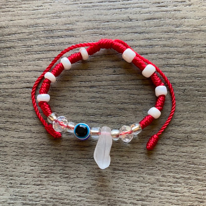 Baby Red String Bracelet With Azabache And Evil Eye