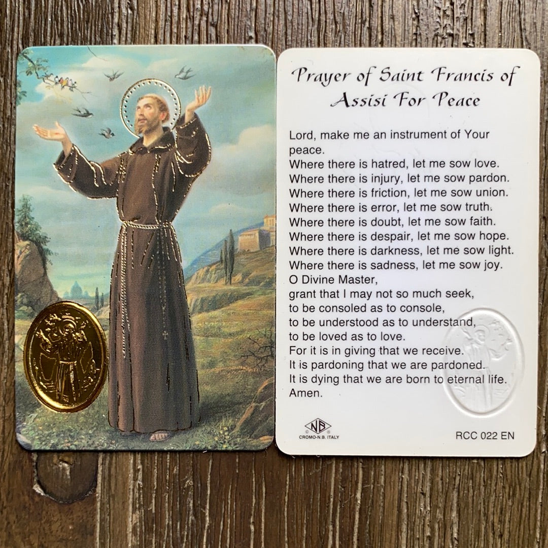 Saint Francis Of Assisi Prayer Card