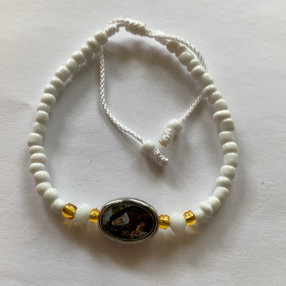 Saint Clare White Beaded Bracelet