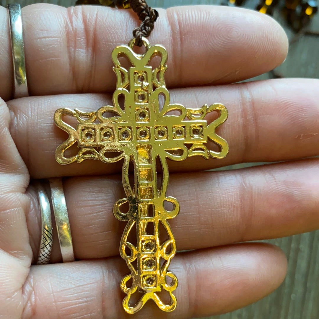 Jesus Glass Beads Rosary