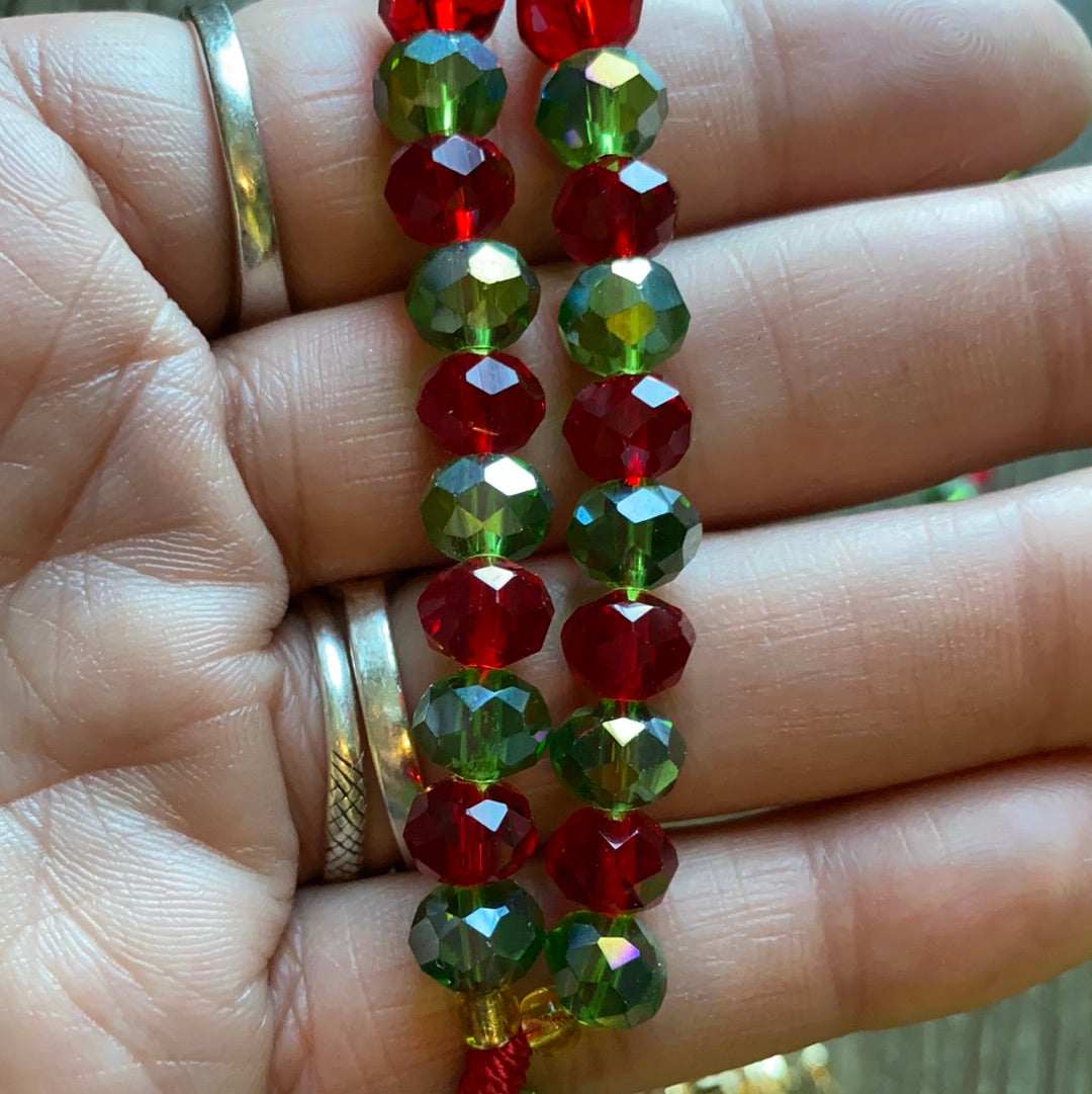 Saint Michael Green And Red Rosary