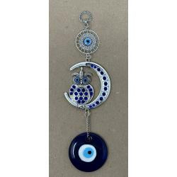 OWL Crescent Moon W/Evil Eye Wall Hanging