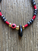 Load image into Gallery viewer, Hematite Bracelet With Evil Eye And Black Azabache
