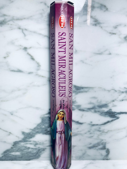 Saint Miraculeus Incense Sticks/Santa Milagrosa Incienso
