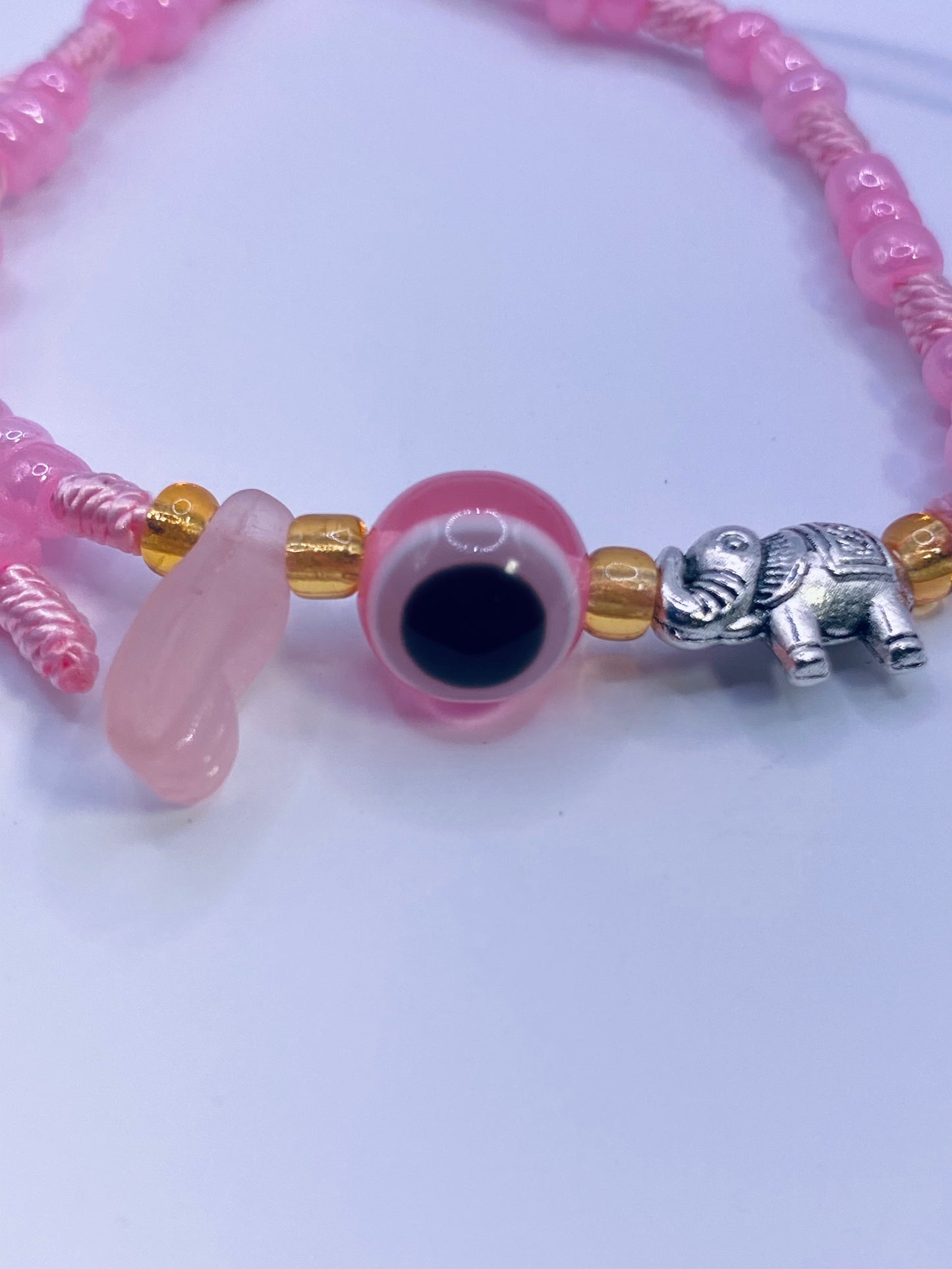 Pink Azabache Beaded Bracelet