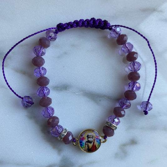Saint Lazarus Glass Beads Bracelet