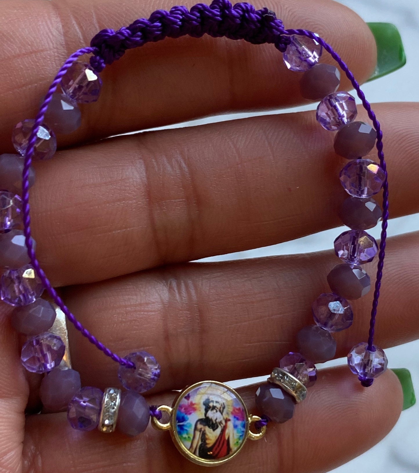 Saint Lazarus Glass Beads Bracelet