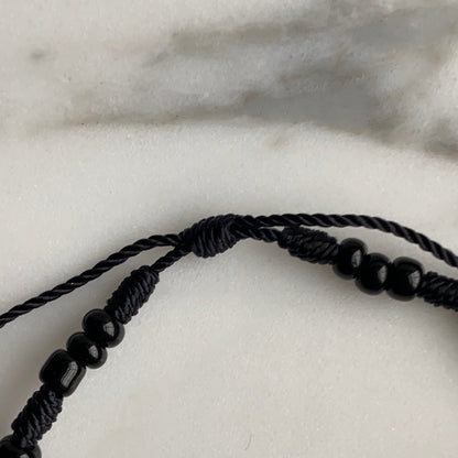 Black Beaded Volcano Rock Bracelet