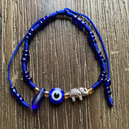 Blue Azabache Bracelet With Charms