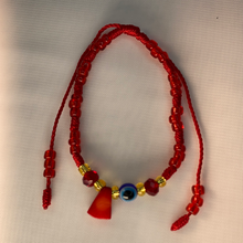 Load image into Gallery viewer, Red Evil Eye Bracelet With Coral Charm
