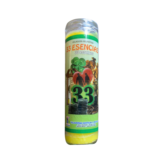 33 Essences prepared 7 Day Candle/ Veladora 33 Esencias Preparada
