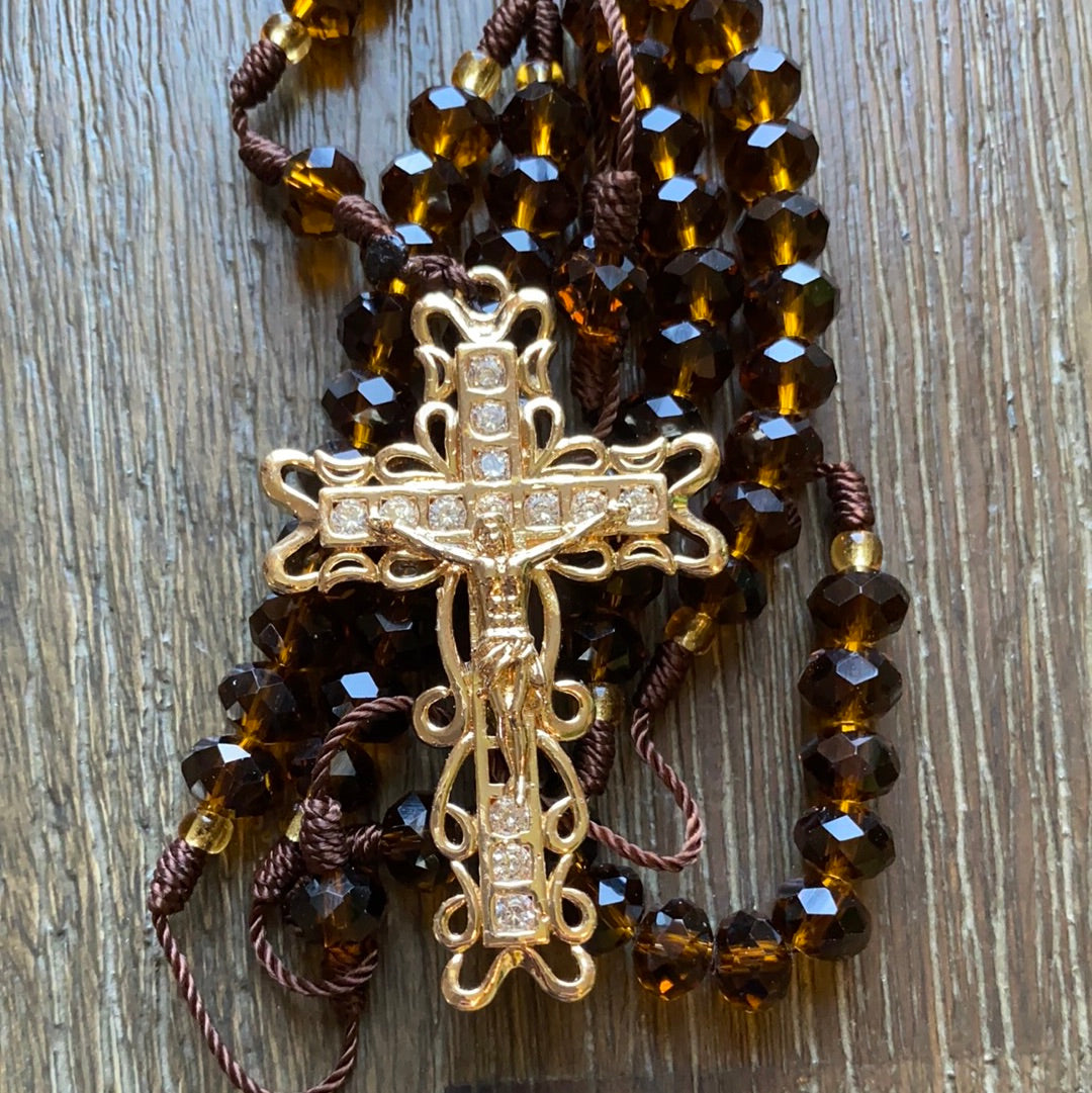 Jesus Glass Beads Rosary