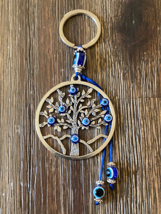 Tree of Life Evil Eye Keychain