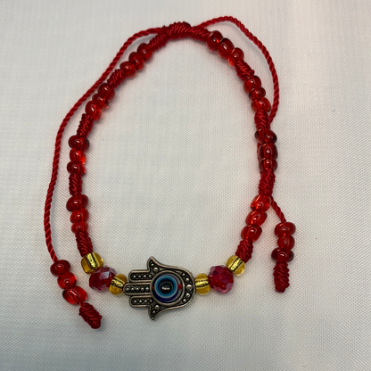 Red Evil Eye Hamsa Hand Bracelet