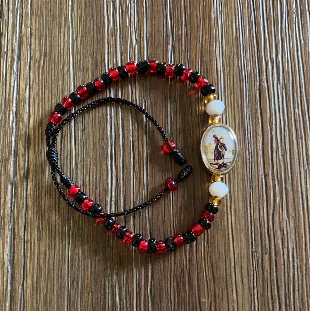 Red and Black Glass Beads Bracelet – Botanica San Miguel LJ LLC