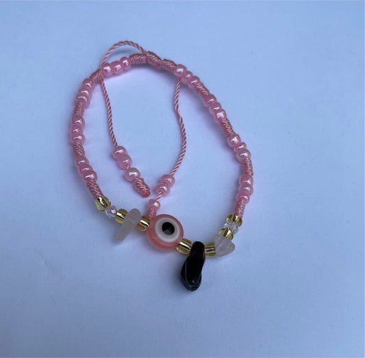 Rose Quartz Evil Eye Bracelet