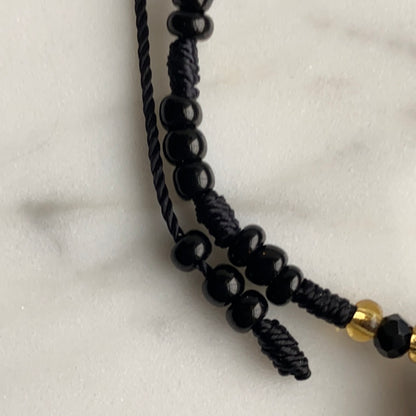 Black Beaded Volcano Rock Bracelet