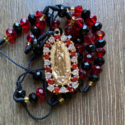 Guadalupe Glass Beads Rosary