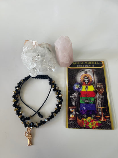 Santa Muerte Brown And Black  Bracelet
