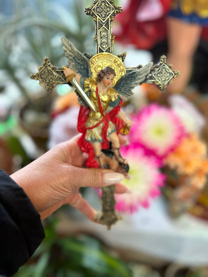 Saint Michael 12” Wall Cross Statue