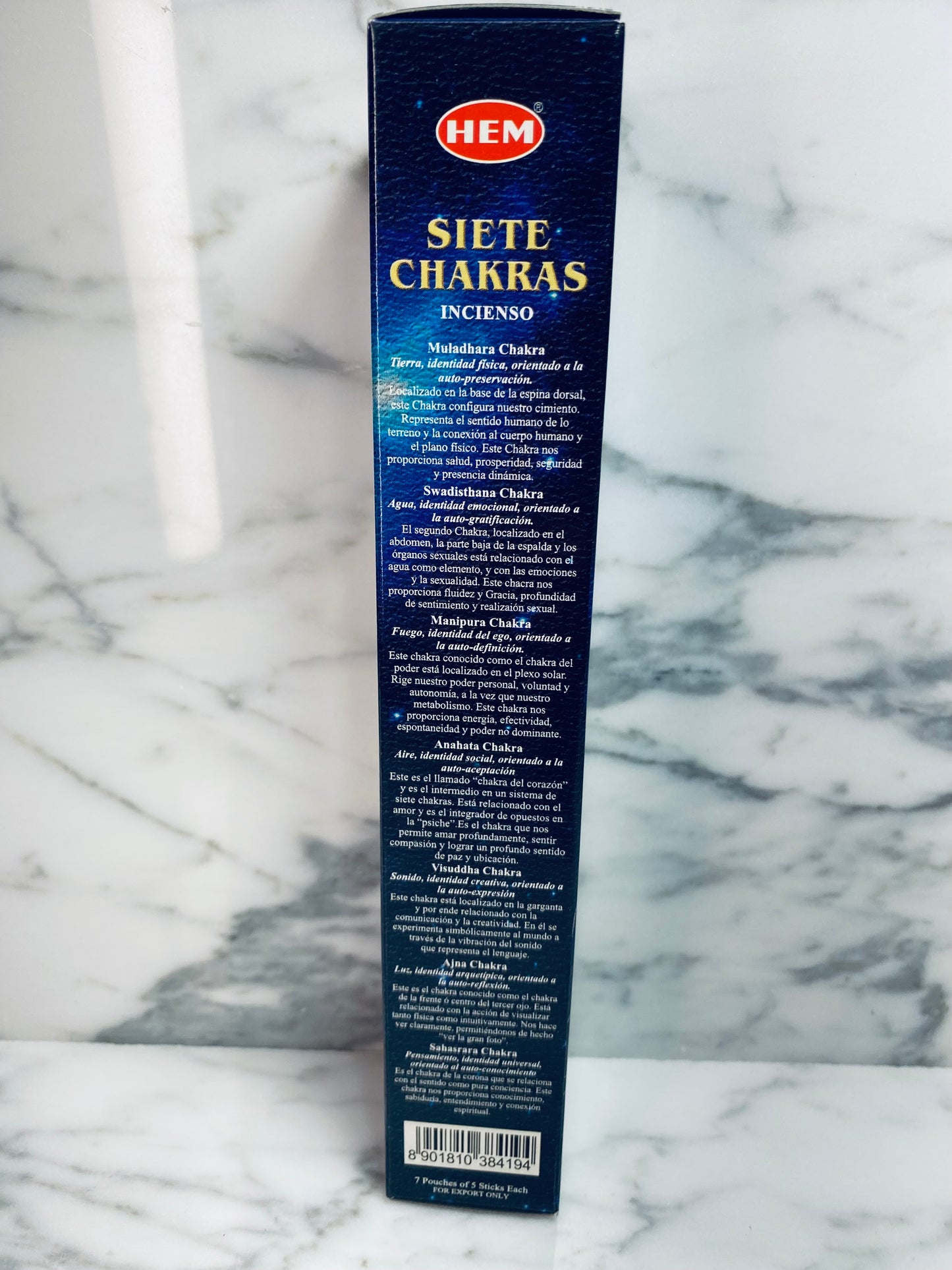 Seven Chakras Incense Sticks/Siete Chakras Incienso