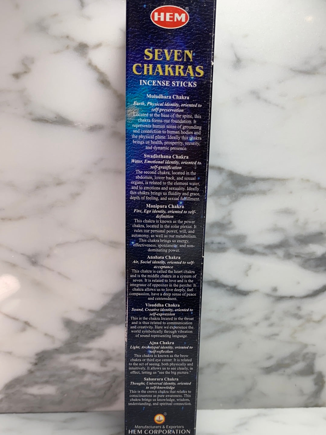 Seven Chakras Incense Sticks/Siete Chakras Incienso
