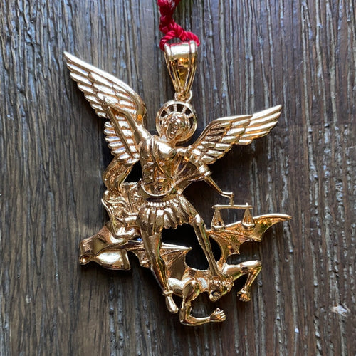 Saint Michael Green And Red Rosary